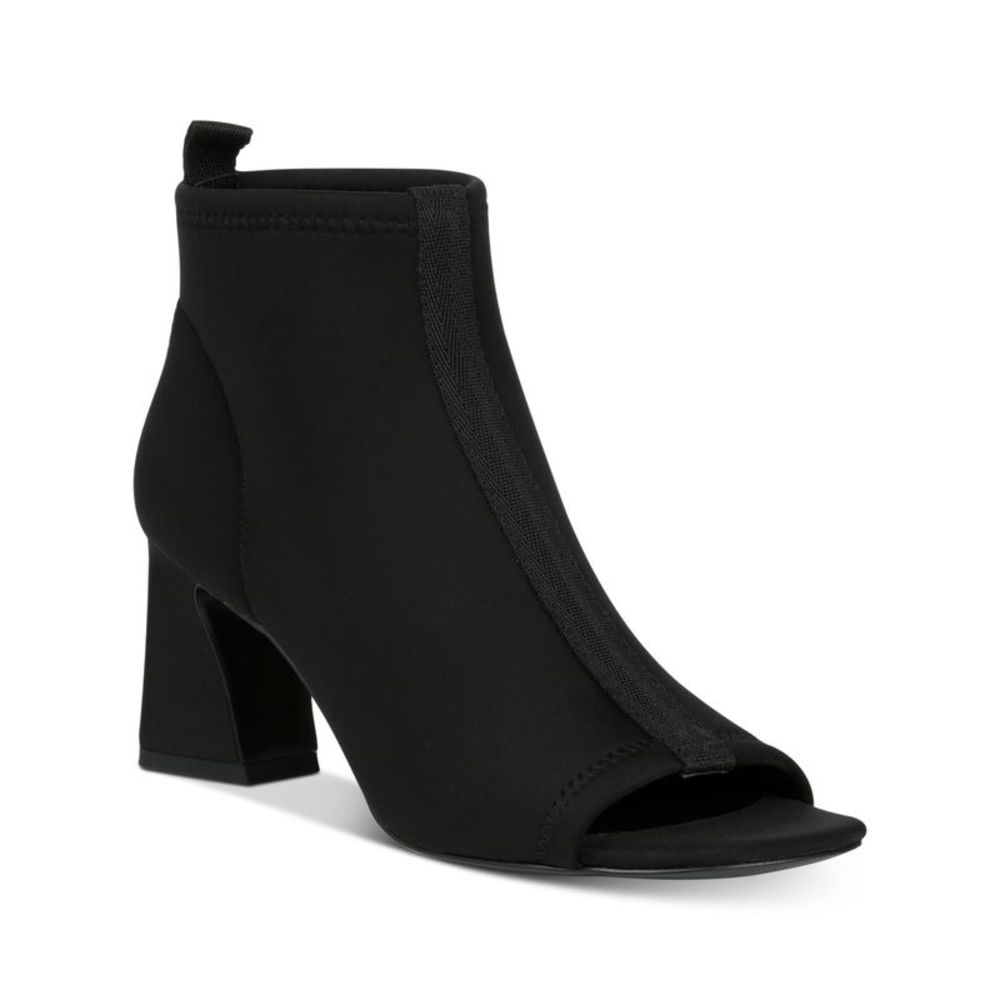 DONALD/PLINER Womens Black Heel Tab Padded Vani Open Toe Flare Booties 6.5 M